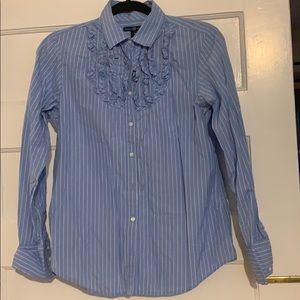 Gap blue and white stripe button down